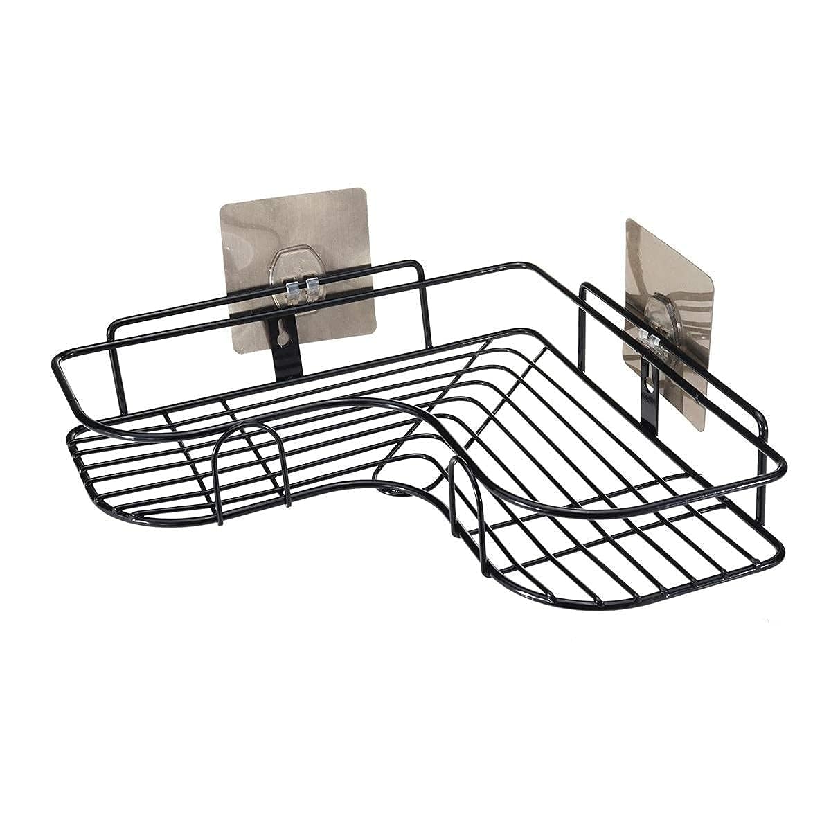 Madhav Self-Adhesive Stainless Steel Bathroom Corner Rack Storage Shelves