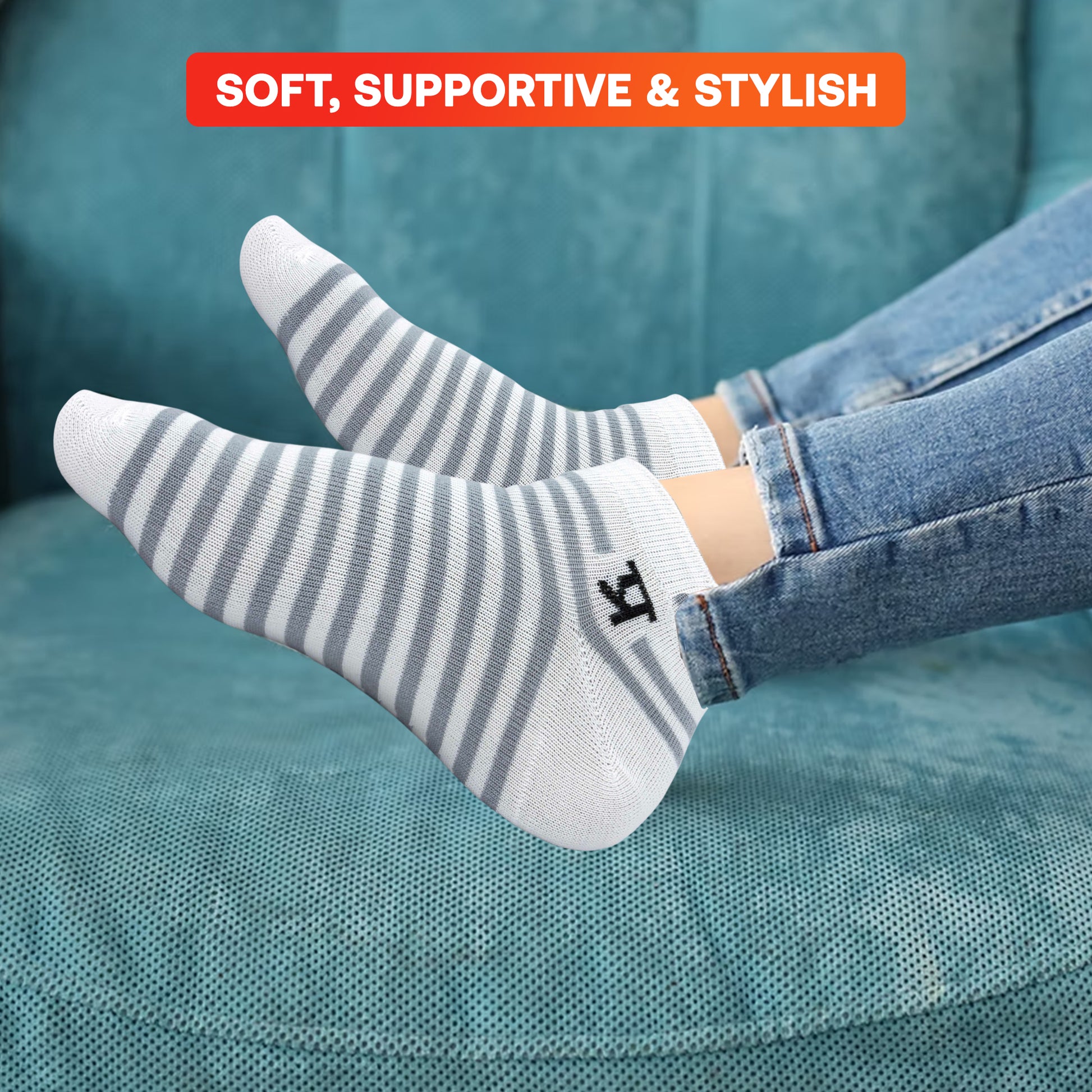Men & Women Woven Low Cut Socks (Pack of 5)