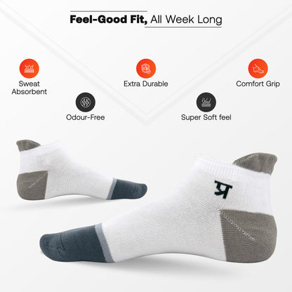Men & Women Woven Low Cut Socks (Pack of 5)