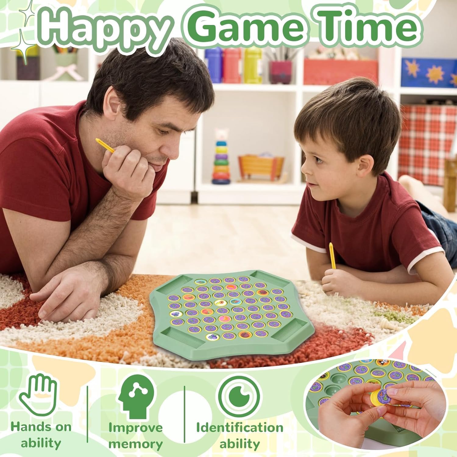 Animal Memory Flip Chess Game Montessori Matching Puzzle Board Game