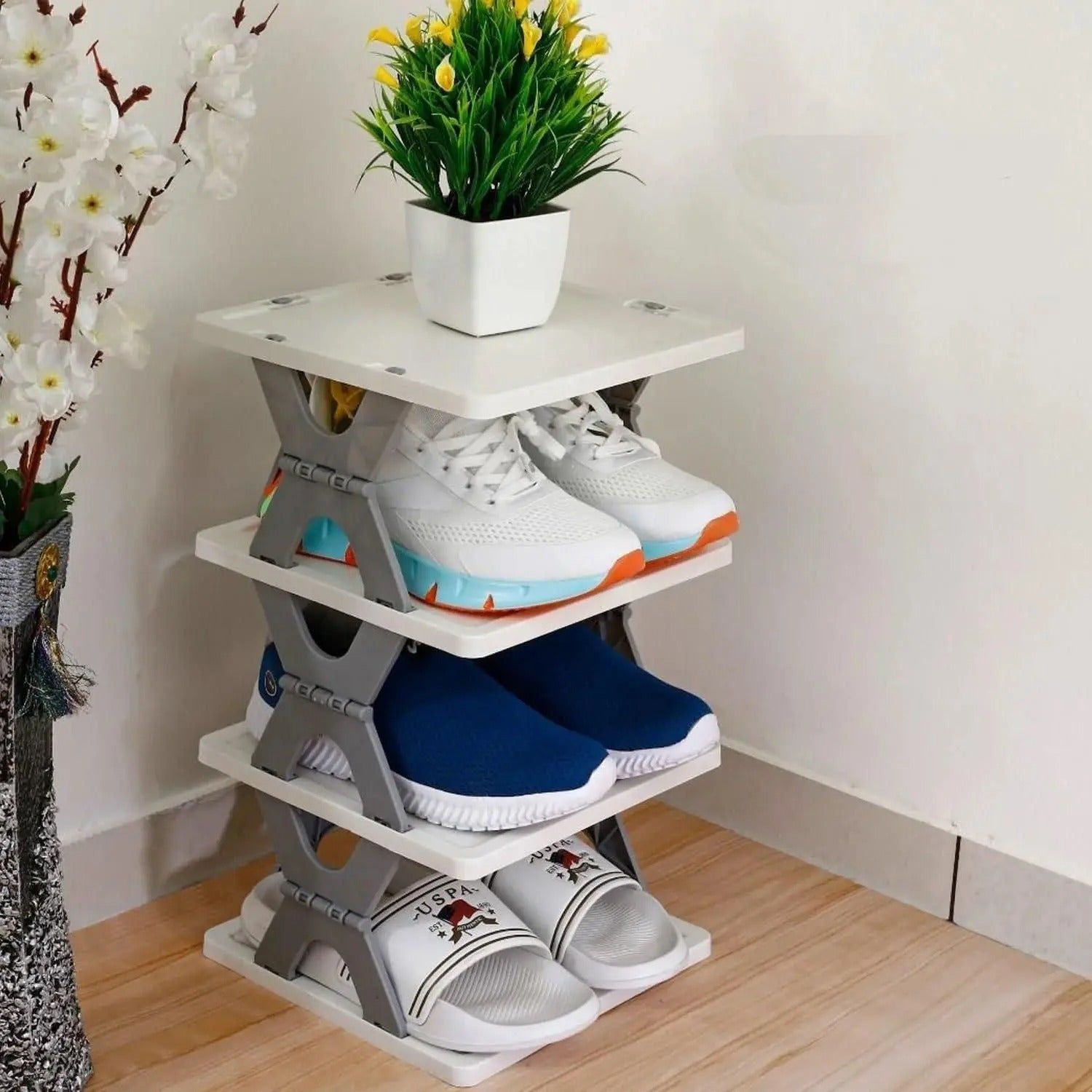 Premium Shoe Rack, Stackable Storage Organizer for Bedroom entryway