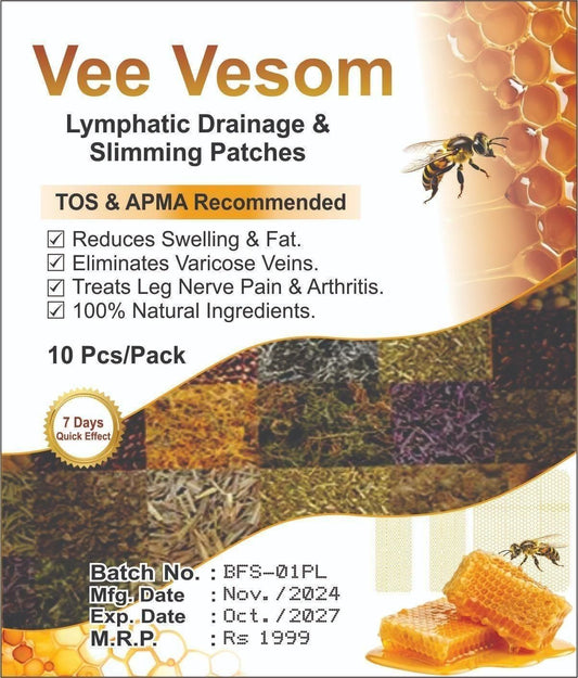 Vee Vesom Lymphatic Daiamage & Sliming Patches (Pack Of 10)