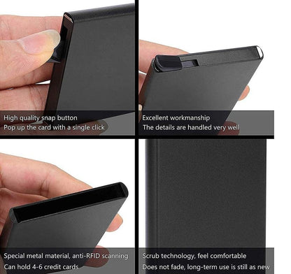 Aluminium Pop-Up Card Holder for Men and Women