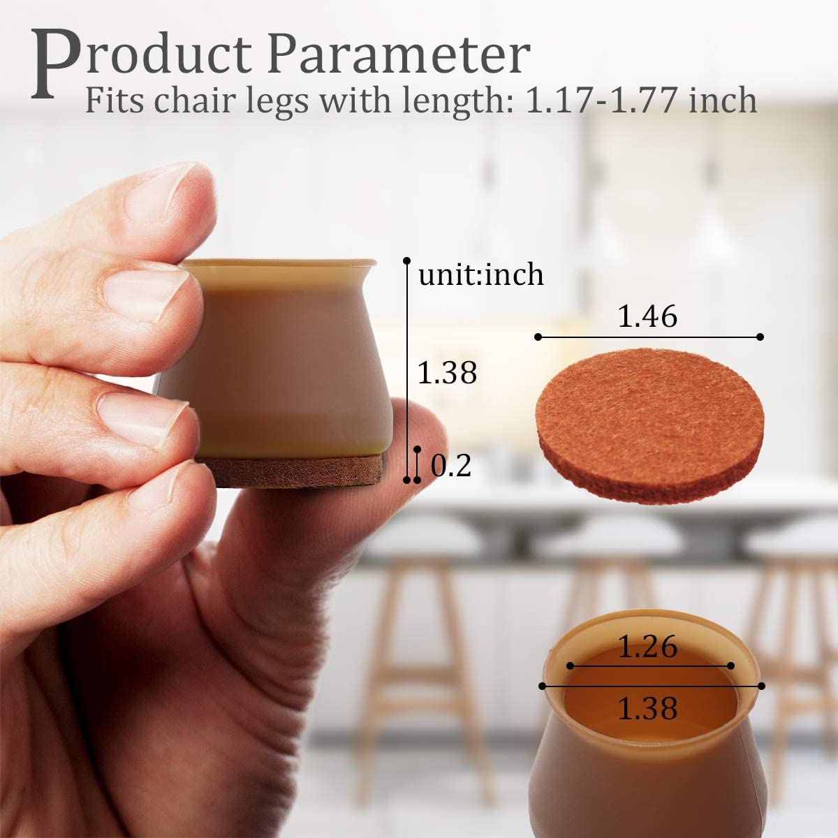Furniture Leg Covers for Chair, Stool Table (16 Pcs)