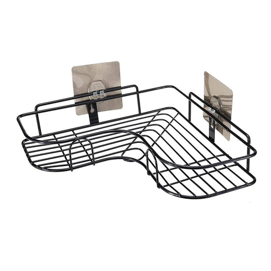 Madhav Self-Adhesive Stainless Steel Bathroom Corner Rack Storage Shelves